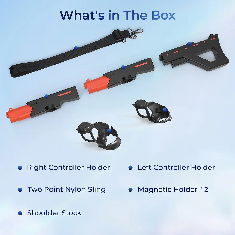 Thumbnail: VR Games Gunstock for Meta Quest 3/Quest 3S VR Glasses FPS Gaming Grips Magnetic