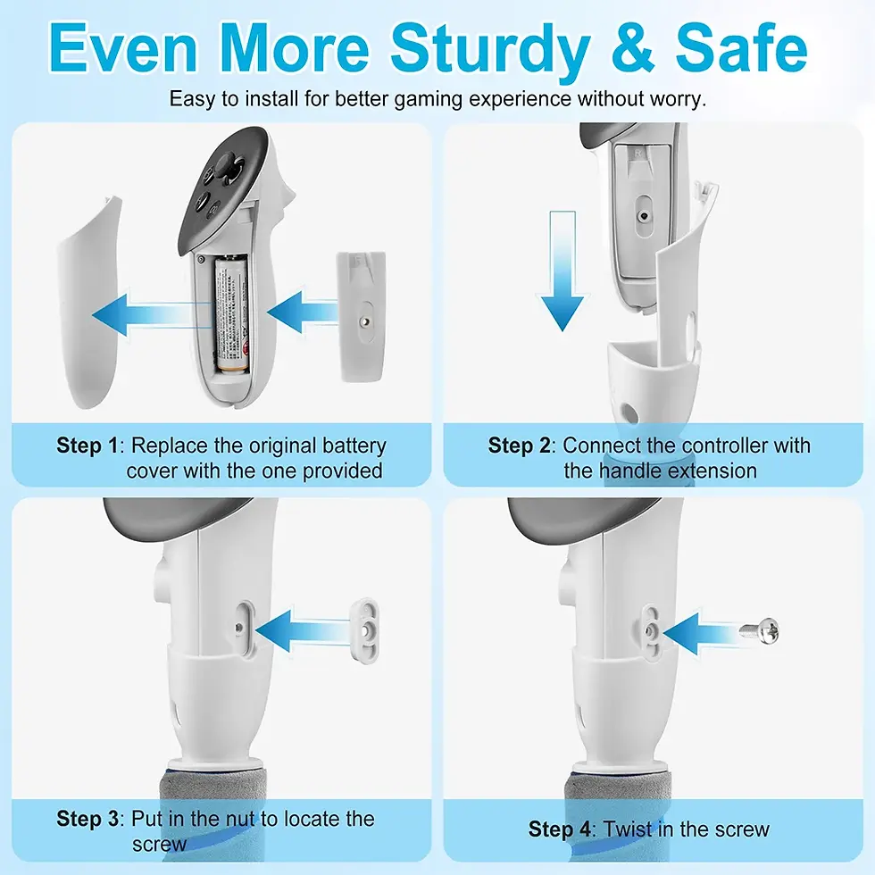 Thumbnail: VR Game Handle Accessories Dual Handles Extension Grips VR Handle Extender