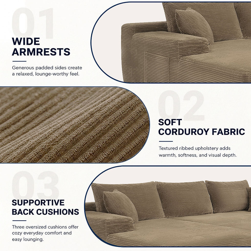 Thumbnail: 96.9''Cloud Sectional Couch With L-Shaped Chaise,Modern Modular Sofa With Deep