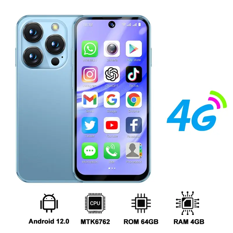 Thumbnail: SERVO 19PRO 4G LTE Mini Smartphone Android 12 System 3/4/6GB+32/64//128GB Play