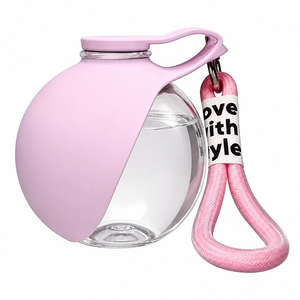 Thumbnail: 285ml Pet Drinking Silicone Bowl with Lanyard Removable Dog Feeding Bottle Leak-