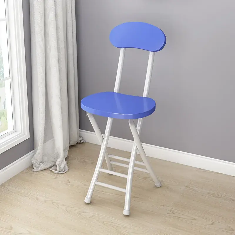 Thumbnail: LIUSHADUOLA Folding Metal Dining Chair with Backrest