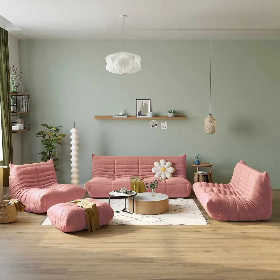 Thumbnail: Living Room Sofa Set 1 2 3 Seater Nordic Style Velvet Fabric