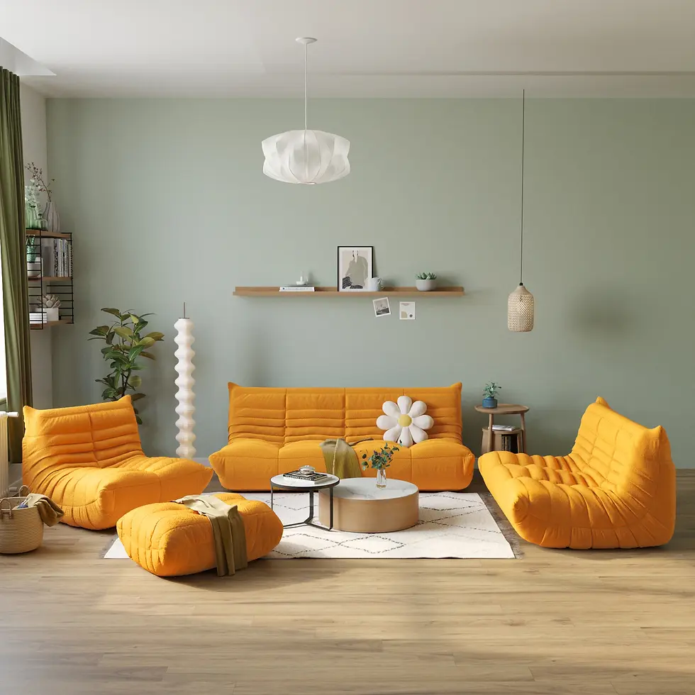 Thumbnail: Living Room Sofa Set 1 2 3 Seater Nordic Style Velvet Fabric
