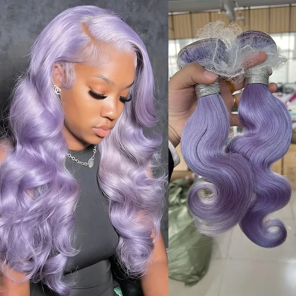 Body Wave Brazilian Remy Hair Bundles 8-30 Inch Purple Blue