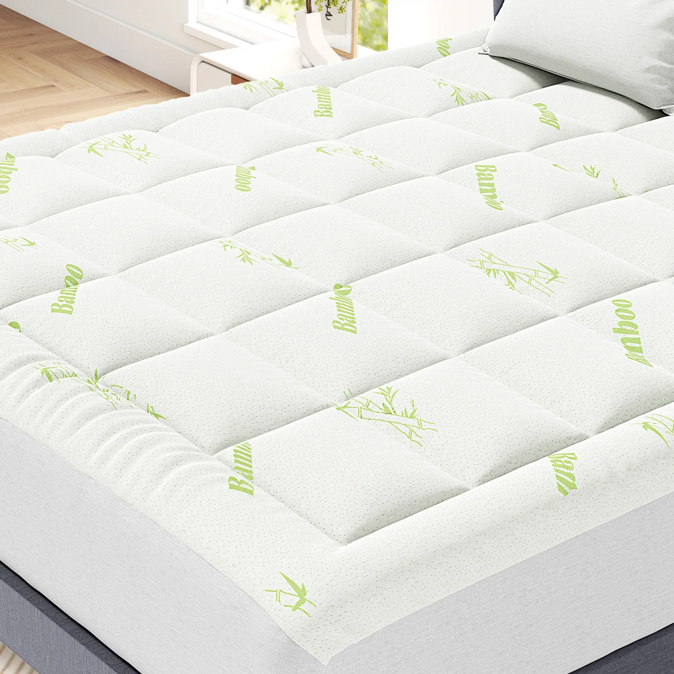 JHK Full Size Bamboo Viscose Memory Foam Mattress Topper