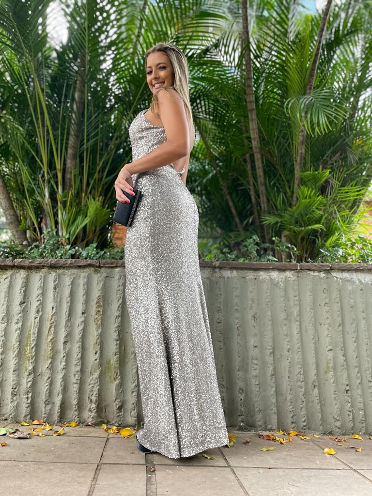 Miniatura: Vestido Prata Paetê