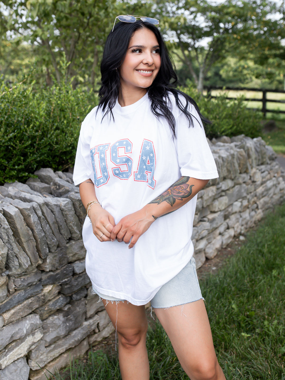 USA Stars Tee | White