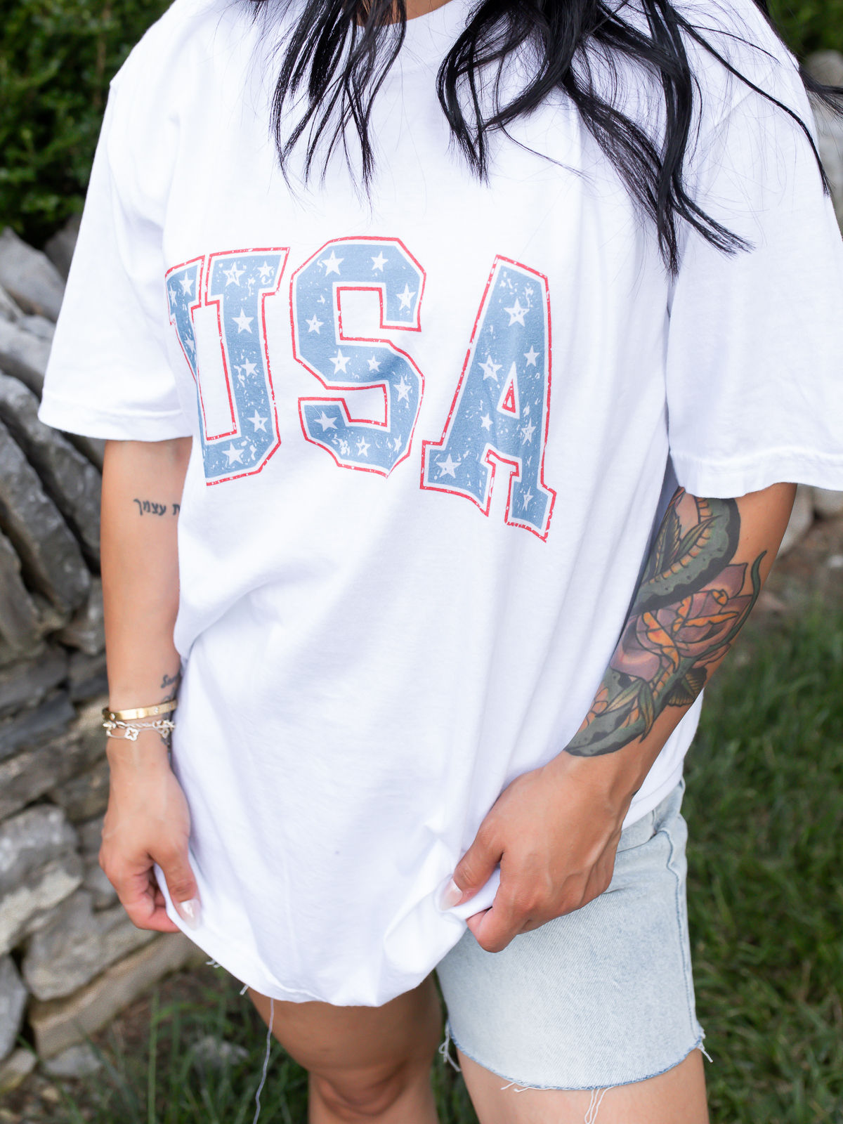 USA Stars Tee | White