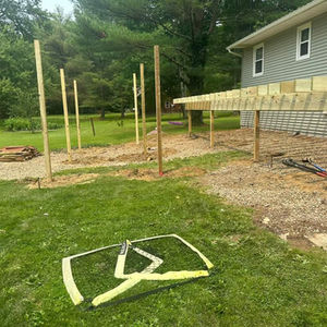 Built Different Construction Logan Hurst Back Deck in Progress