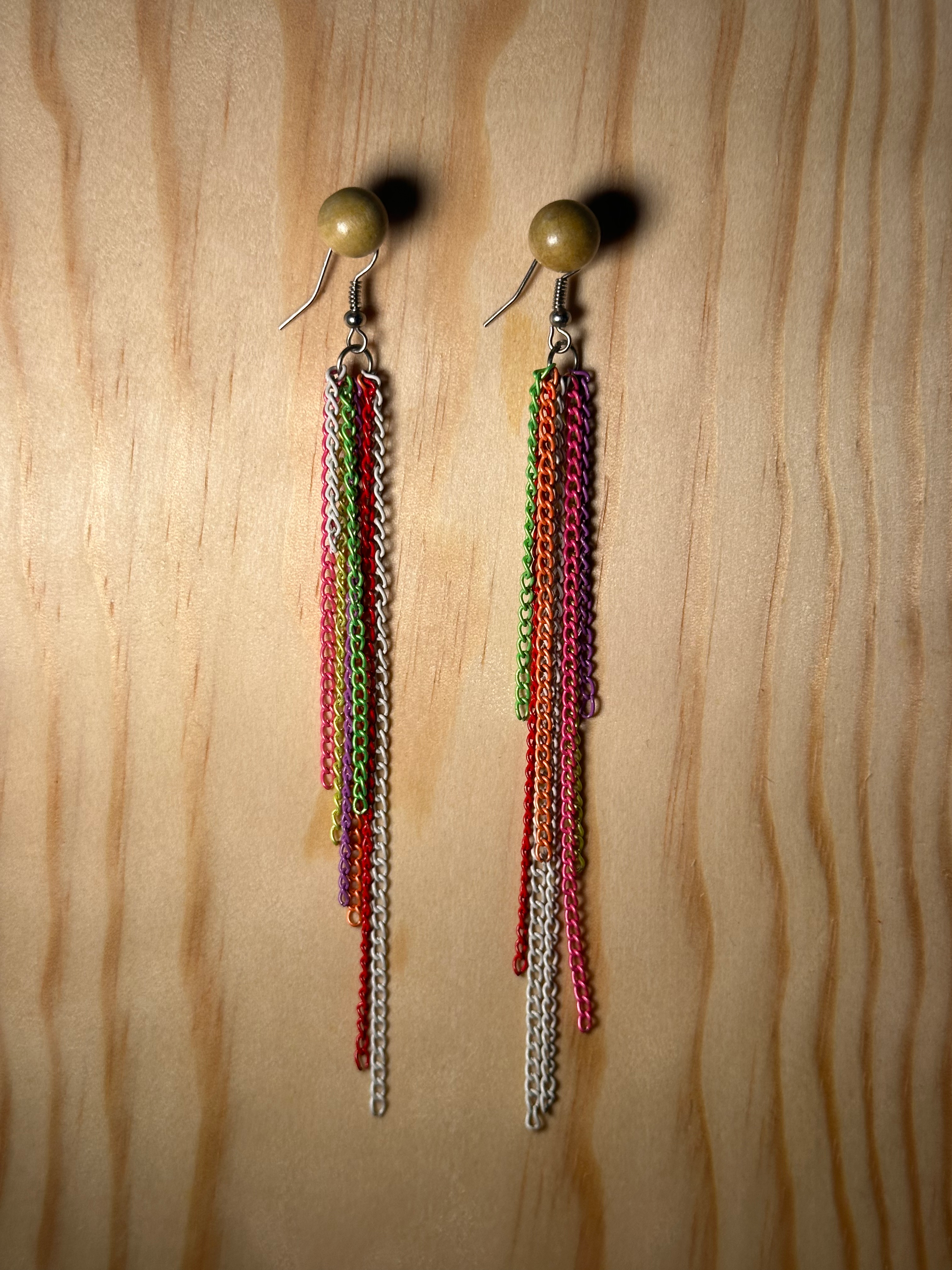 Rainbow chains (earrings)