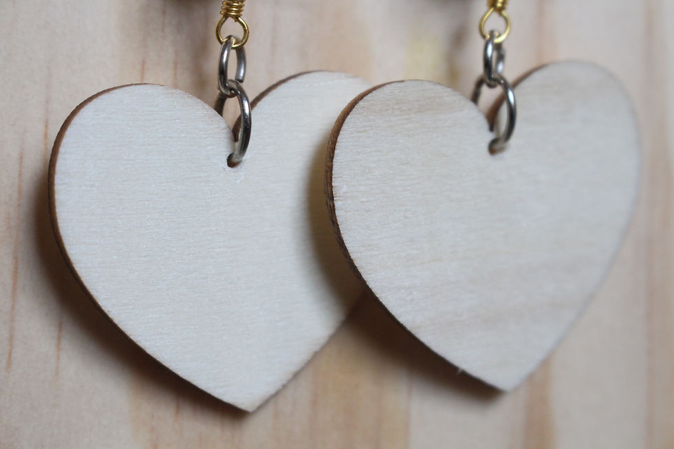 Wooden hearts (earrings)
