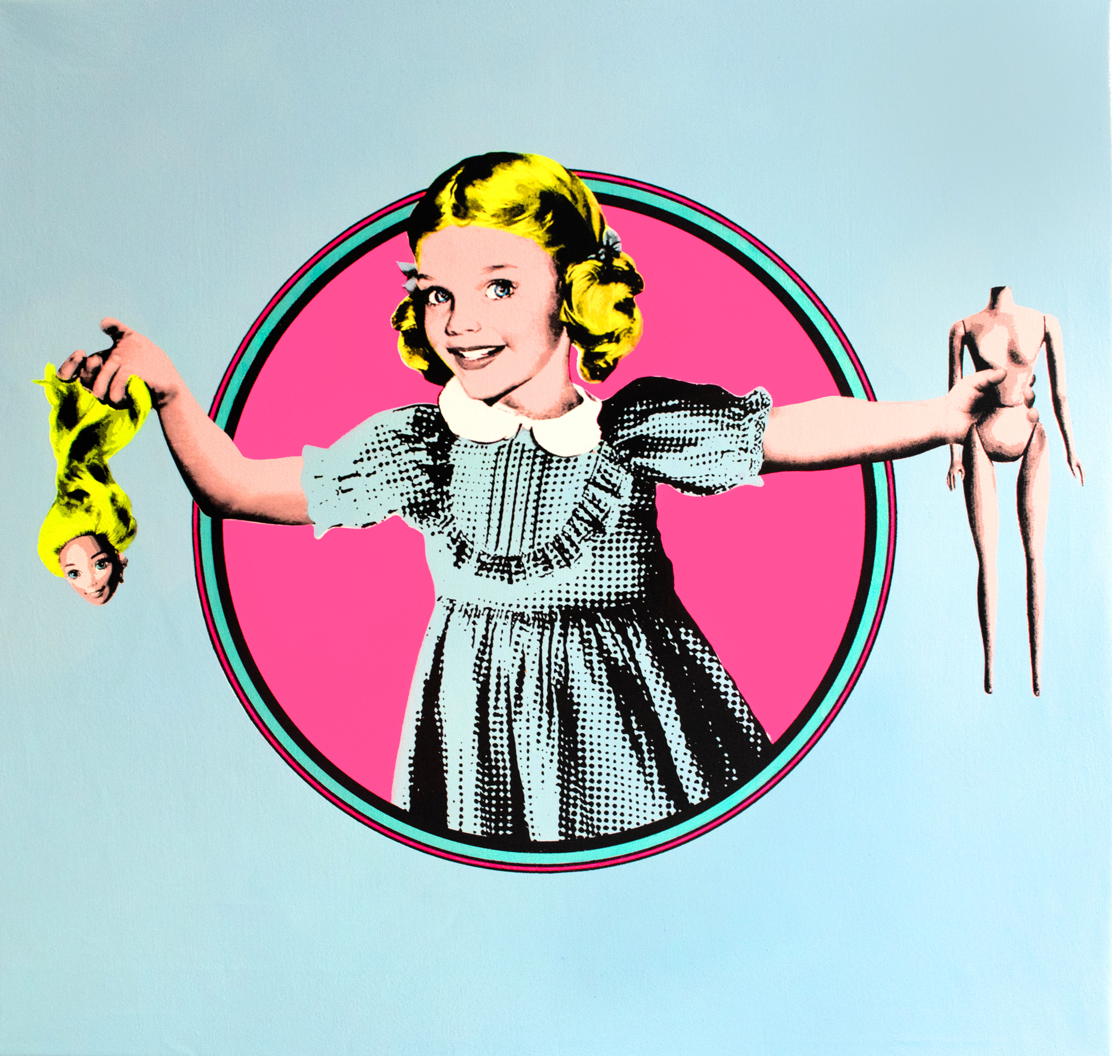 'Don't Lose Your Head! Girl' 1/1 Canvas Signed Original Mixed Media Artwork