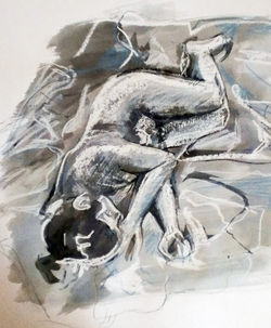 mixed media sketch