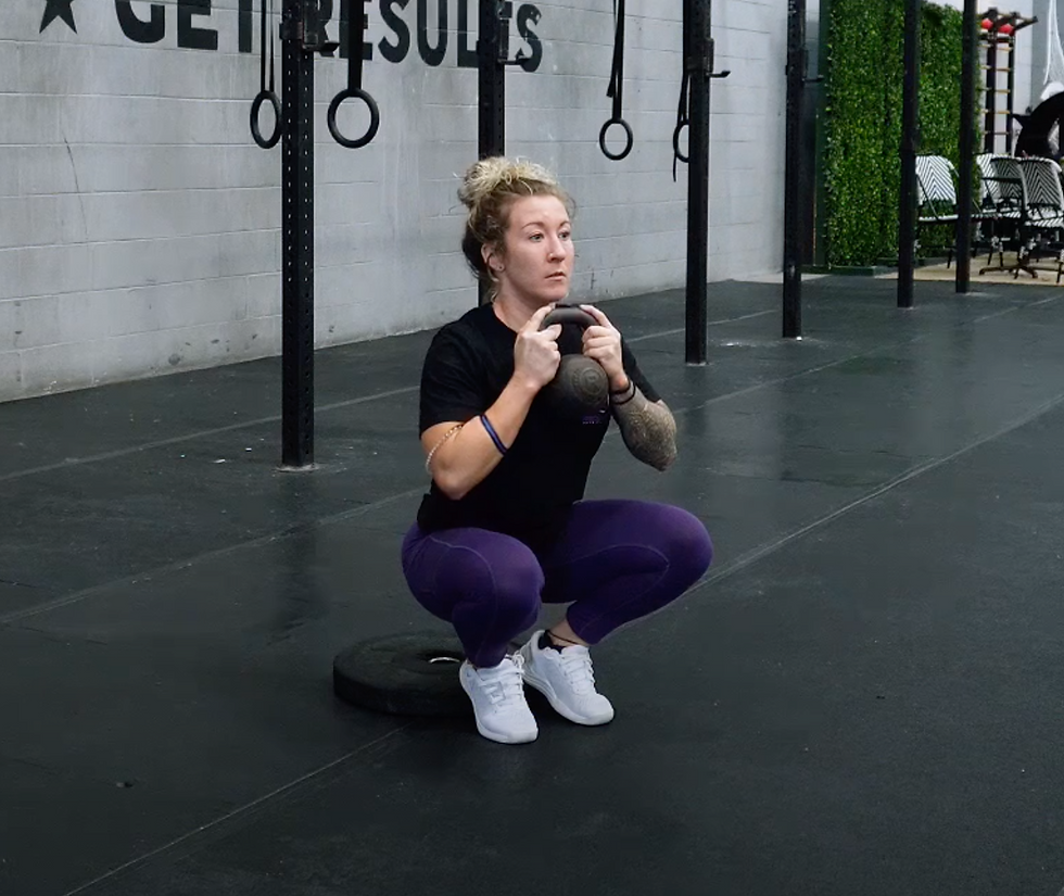 Heel Elevated Goblet Squat
