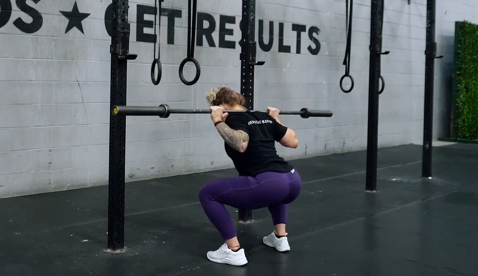 CrossFitter doing a back squat