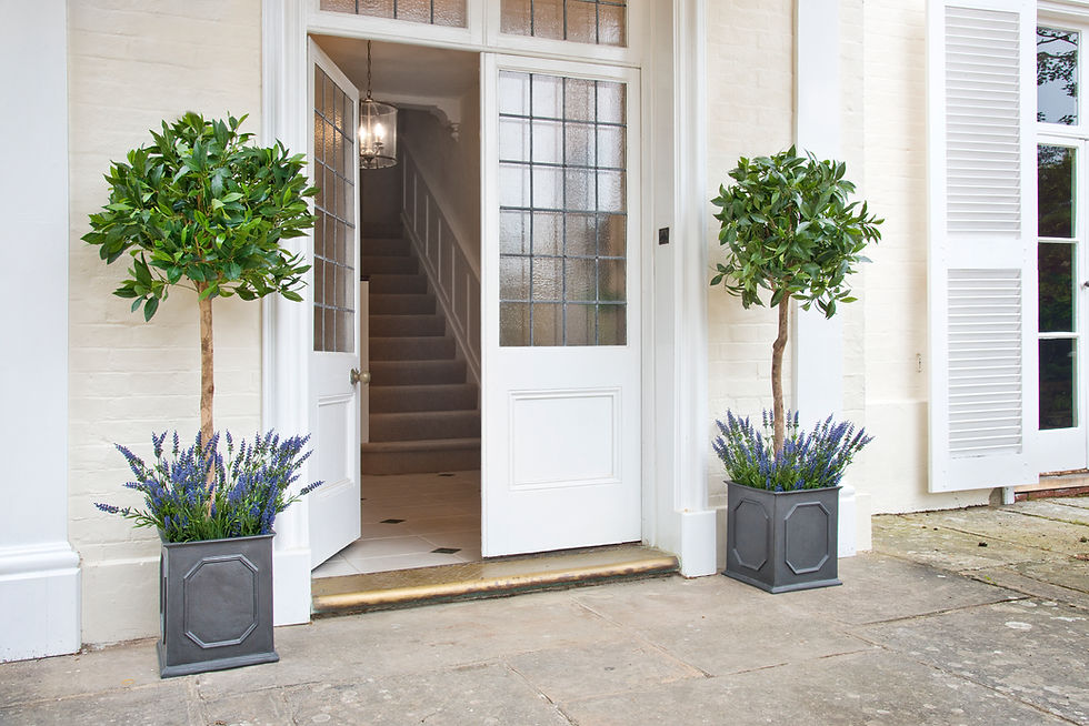 Thumbnail: Artificial Bay Tree with Lavender and Stuart Planter