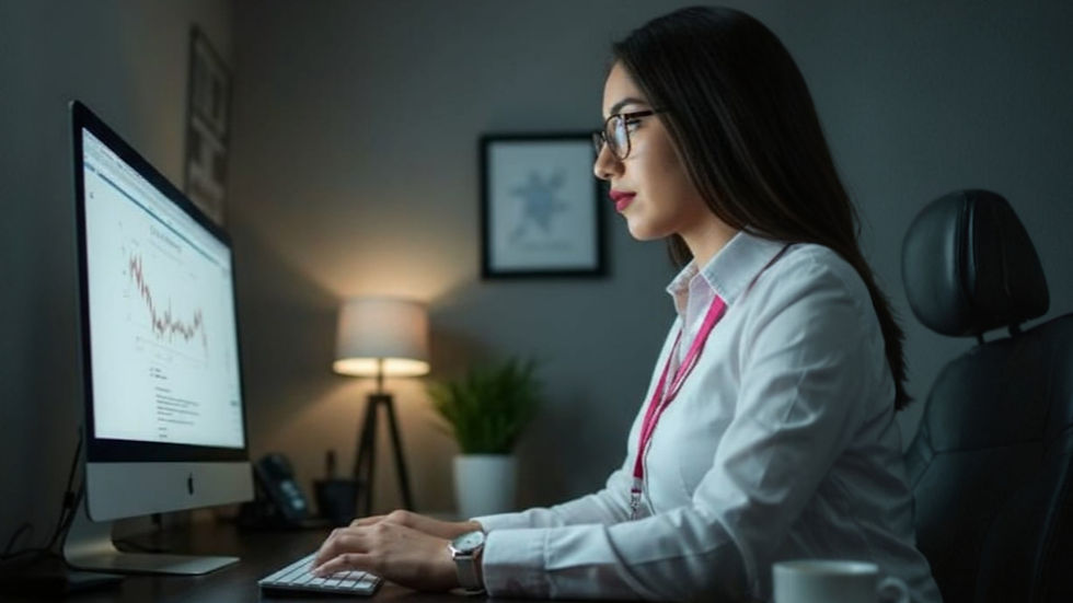 Profesional analizando y gestionando el comportamiento de un gráfico en su computadora