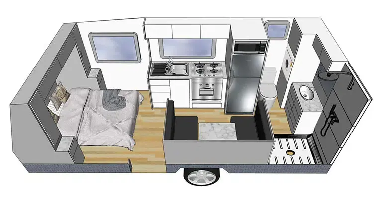 Rebel, 18' - Mid Door, Kitchen Off-side, Dinette