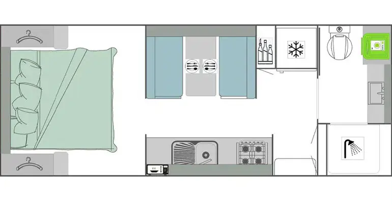 Rebel, 19 6' - Rear Door, Dinette, Kitchen Awning-side