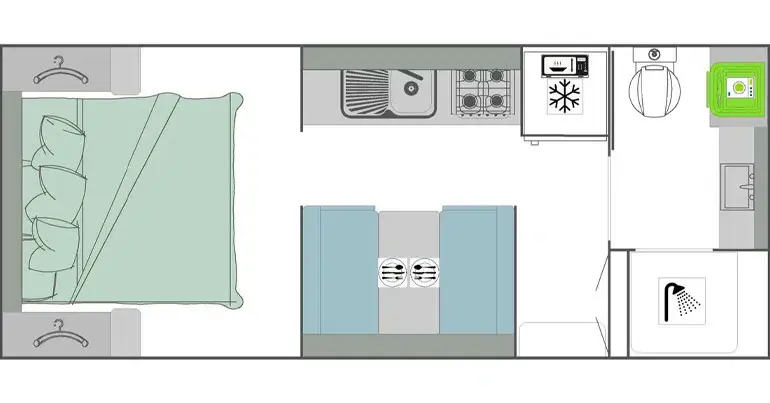 Rebel, 18 6' - Rear Door - Dinette, Kitchen off-side
