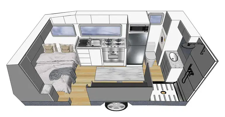 Rebel, 15 6' Mid Door, Kitchen Off-side