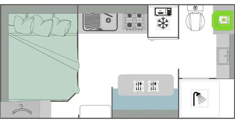 Rebel, 15 6' Mid Door, Kitchen Off Side