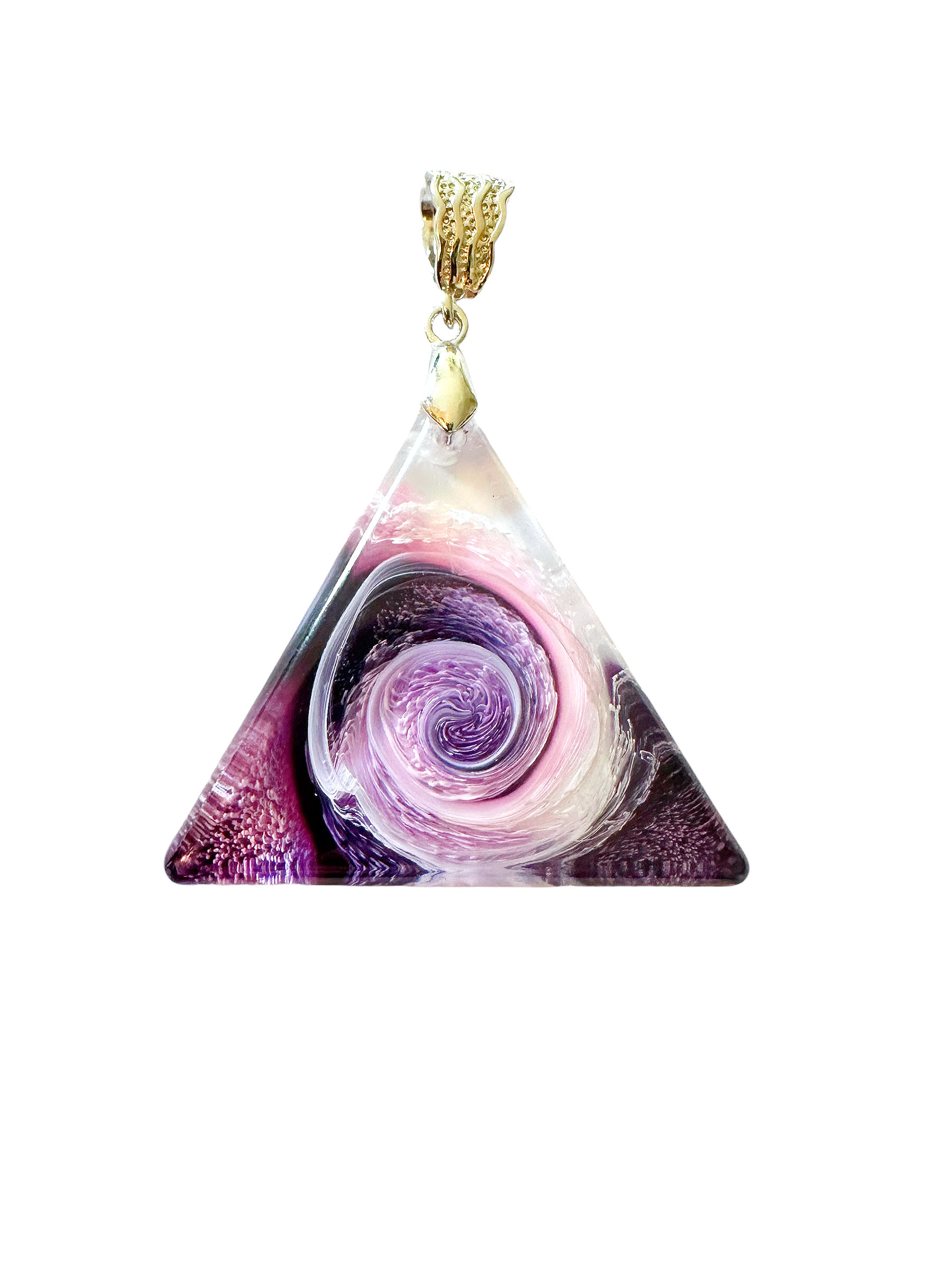 Purple Orchid White Galaxy Swirl Large Triangle