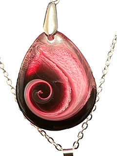 Thumbnail: Matching 4 piece set Rosewood Baby Pink Necklace Ear Rings