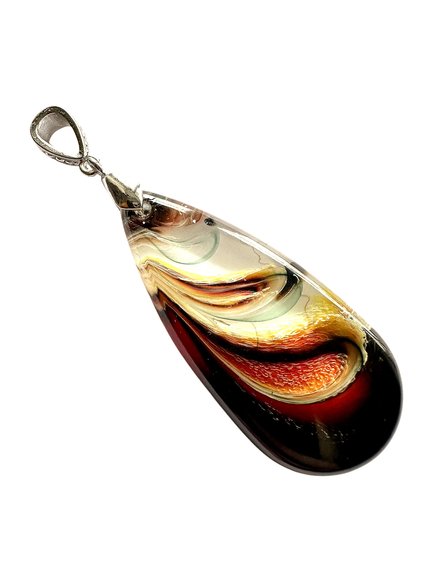 Brown Yellow White Long Teardrop