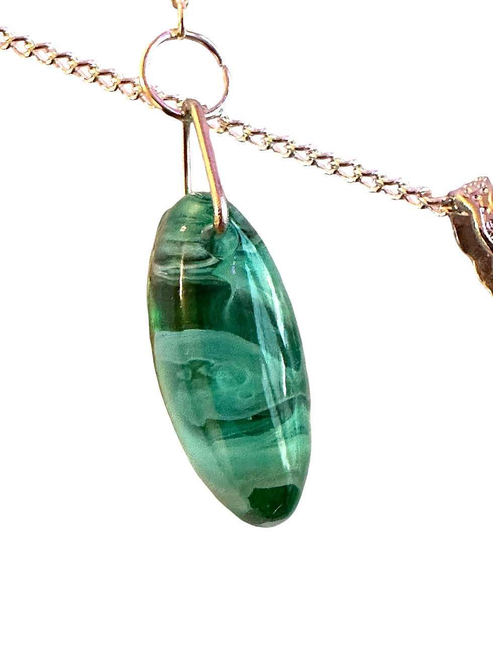 Thumbnail: Matching 3 piece Emerald Green Necklace Ear Rings