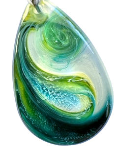 Thumbnail: Teal Olive Green White Small Teardrop