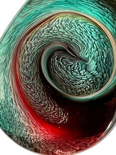 Thumbnail: Deep Red Teal Large Teardrop