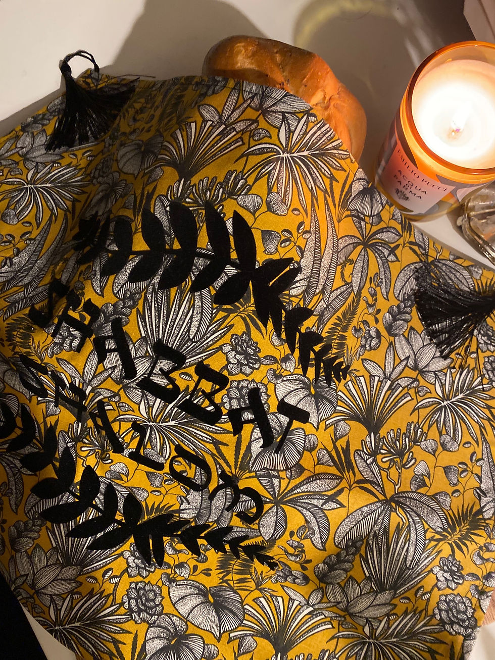 Miniature : Couvre Pains Flower Safran, Bleu Canard ou Magenta 