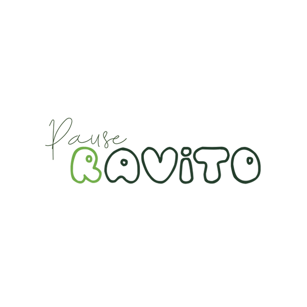 Logo vert clair et vert foncé ‘Pause Ravito’ de Romane Guerot, diététicienne et nutritionniste du sport.