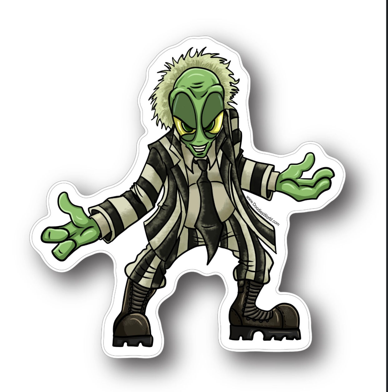 Doodie as BeetleJuice Sticker