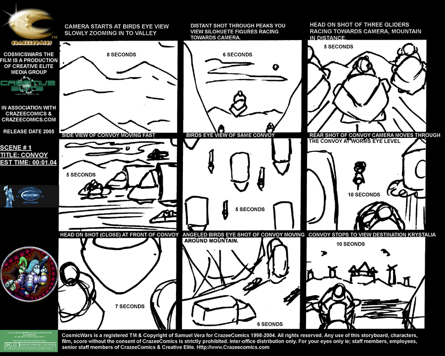 storyboard CosmicWars trailer