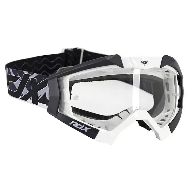LUNETTES CROSS ADX MX BLANC/NOIR ECRAN TRANSPARENT ANTI-RAYURES