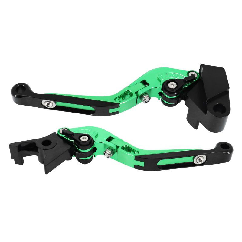 Miniature : LEVIER DE FREIN/EMBRAYAGE MOTO REGLABLE/RETRACTABLE POUR KAWASAKI 900 Z900, 650 Z650 VERT