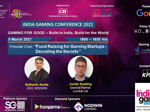 Fundraising for gaming startups - decoding the secrets: Indian Gaming Conference 2021