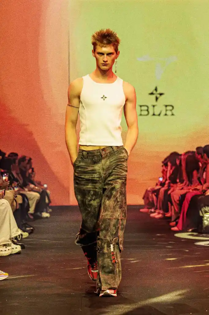 A model walking on the runway
