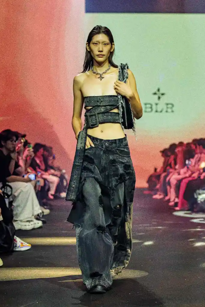 A model walking on the runway