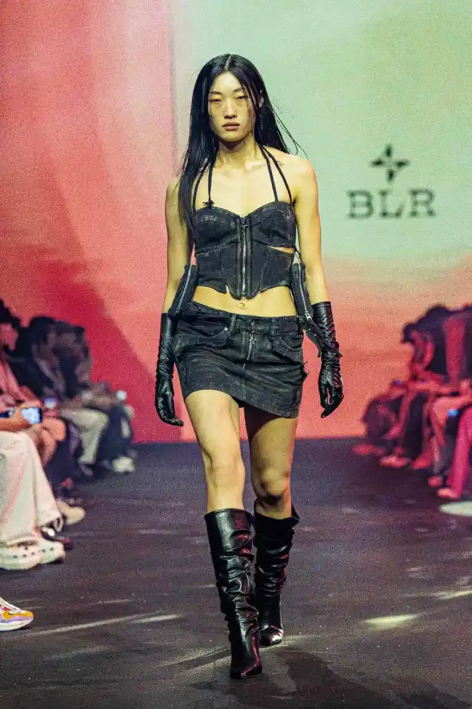A model walking on the runway