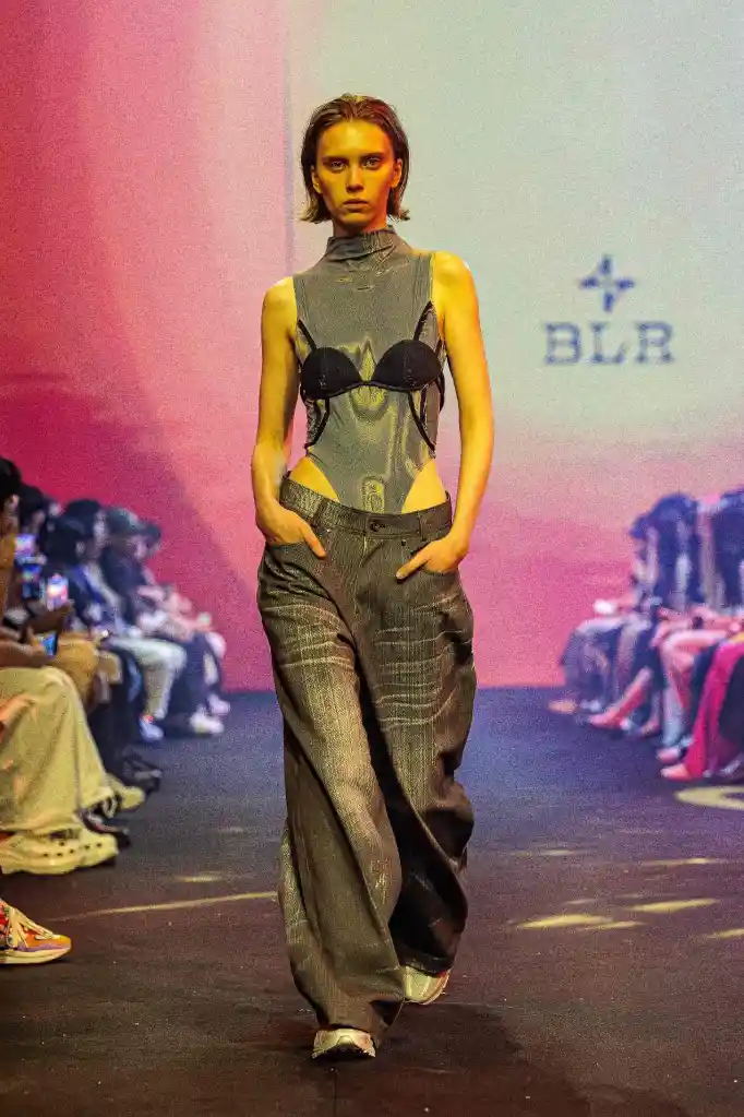 A model walking on the runway