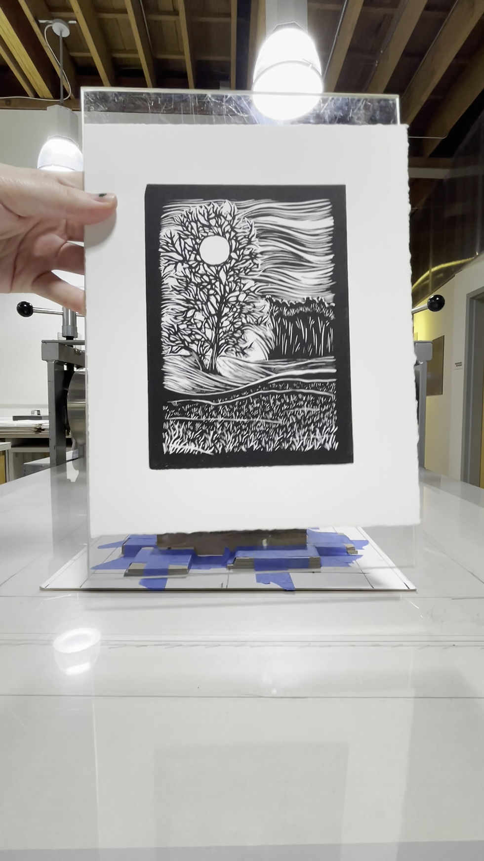 Thumbnail: Sunset Drives Relief Print