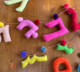 Felt, handsewn, Syriac letters