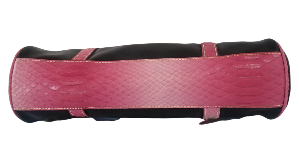 Miniature : Tommy Hilfiger sac à main en cuir noir et rose