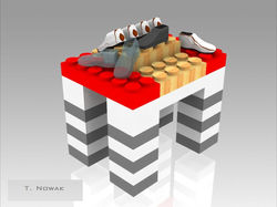 Wooden Lego Shoe Stand