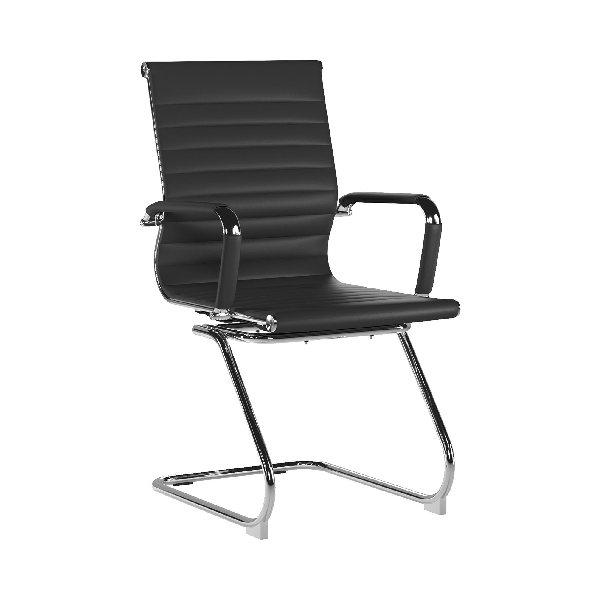 Aura - Contemporary Designer Medium Back Cantilever Armchair with Chrome Base