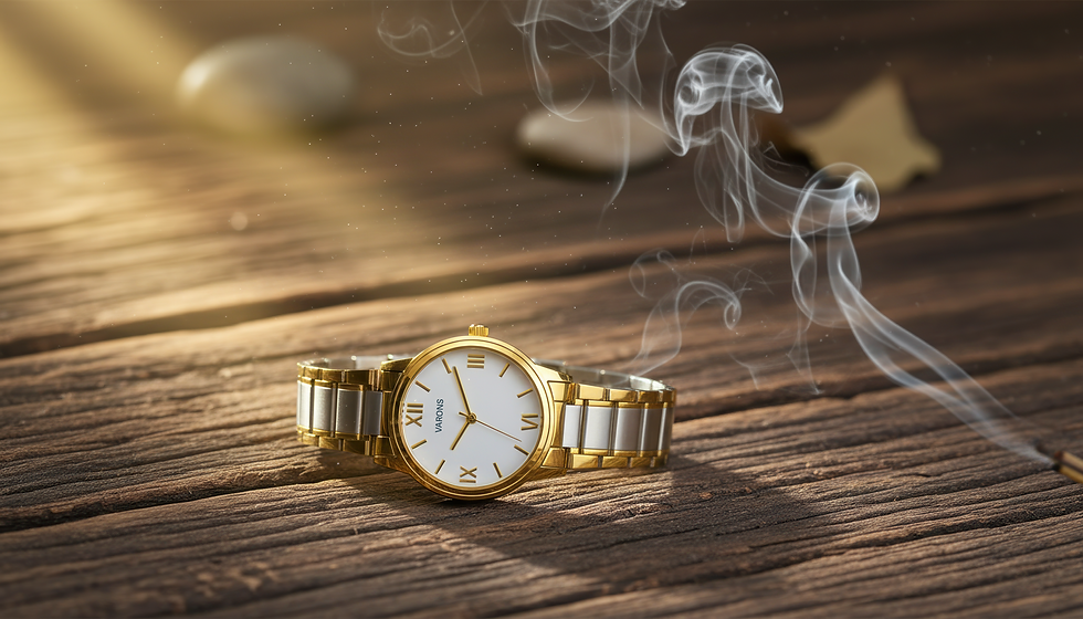 Thumbnail: Vastu Success Watch for Men – Gold Chain with White Prosperity Dial